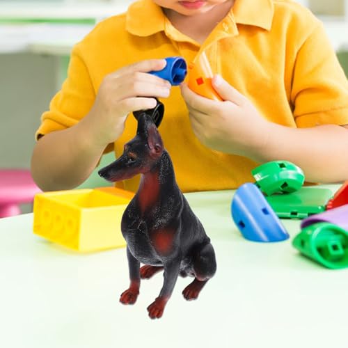 Figura realista de perro Doberman de plástico 16.2x8.7x5.3 cm miniatura 5