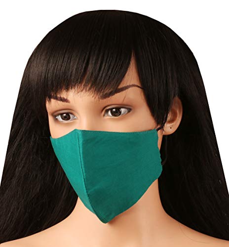 Touchstone Soft cotton Small Size Face Masks Reusable Machine Washable Handcrafted Double Layer Fabric for women, men. (Pack of 4). Maroon Orange Teal Green2