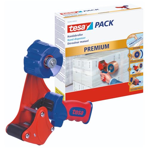 Preisvergleich Produktbild tesa Handabroller PREMIUM - professioneller, robuster Abroller für Klebebänder - für Paketbänder mit bis zu 50 mm Breite - für den industriellen Gebrauch geeignet