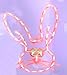 17" Lighted Pink Easter Bunny Head Window Silhouette Decoration