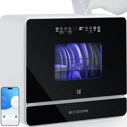 BLITZHOME WiFi Countertop Dishwasher 9 Programs 5.2L