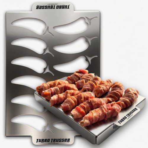 TURBO TRUSSER I Jalapeno Popper Rack I Easily Make Twelve Jalapeno Poppers Cut in Half I Dishwasher Safe I Made in USA I 1 Rack