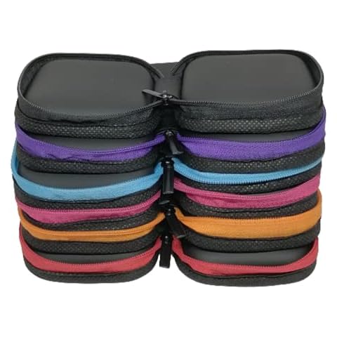 MOXUEOR, Square Earbuds Case [6Pack] Headphone Case Mini Hard EVA Storage Earphone Carrying Pouch Bag with Colorful Zipper Cover