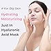 +WIS+ Hyaluronic Acid Face Mask 24 EA with Hyaluronic Acid Serum and Vitamin B5, Hydrating Facial Mask for Dry Skin, Anti-Aging Mask to Plump and Repair Dehydrated Skin, Safe on Sensitive Skin