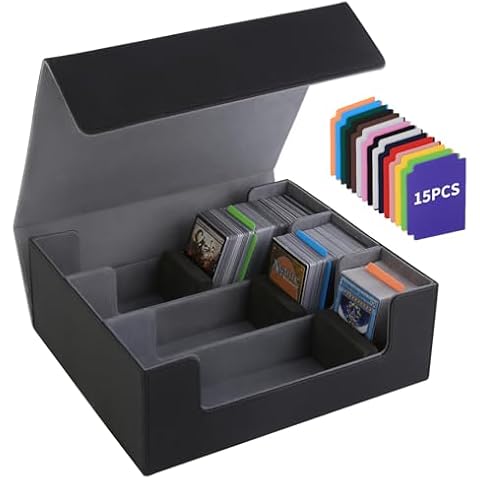 Inspack Trading Card Storage Box, Magic the Gathering Commander Deck Case, Organizer Boxes Holder for 1800＋ Pokemon Cards, MTG, TCG, EDH, YUGIOH, Collectible Albums, Cases & Sleeves,100 Large Deckbox Cover