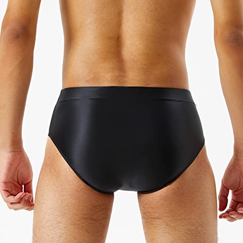Mens Glossy Mid Waist Briefs Elastic Waistband Swimwear Panties Bikini Thongs Underwear4