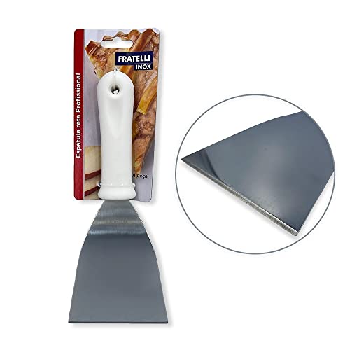 Espatula Reta Inox Original Chapa Lanche Chapeiro Cozinha