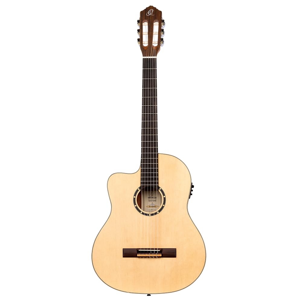 Ortega Guitars Chitarra Concerto per Mancini Thinline Elettro-acustica - Serie Family - Slim Neck - include Gig Bag - top in mogano/abete (RCE125SN-L)