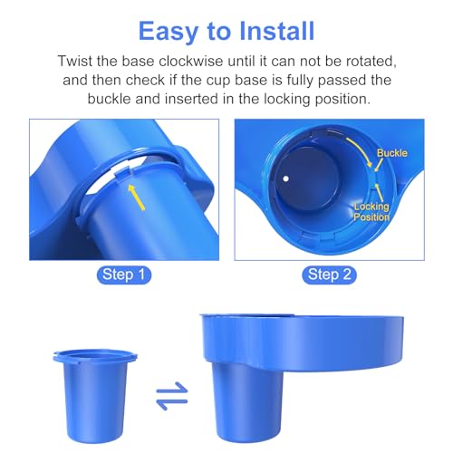 Image of [2 Pack] Kids Car Seat Travel Tray: Carseat Snack Tray for Food Eating, Baby Snacks Plate for Toddlers with Cup Holder Bases, Kids Road Trip Essentials, Blue