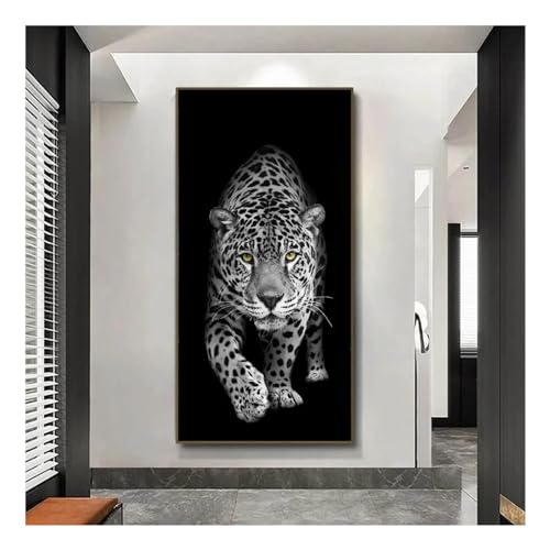 Affiche léopard noir et blanc pour salon et decoration murale de bureau moderne JGGXHM