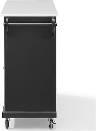 Vista 79 de Crosley Furniture isla de cocina con ruedas, Madera, Blanco