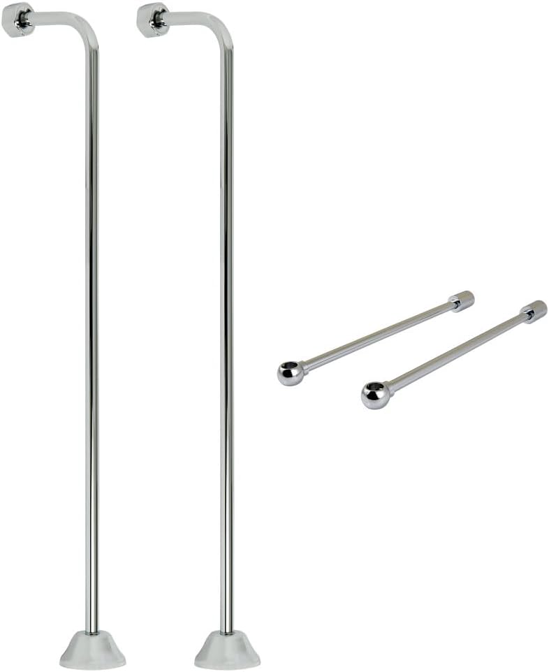 Kingston Brass CCK461 Vintage Single Offset Supply Line with Wall Bracket Combo, Polished Chrome