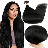 Full Shine U Tip Hair Extensions Human Hair 22 Inch Jet Black 50 Grams Keratin Hair Extensions Real Human Hair for Women Fusion Extensions Long Straight Hair add Length