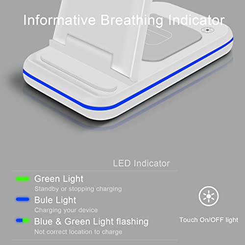 ISEKIE Caricatore Wireless Pieghevole 3 in 1 Dock