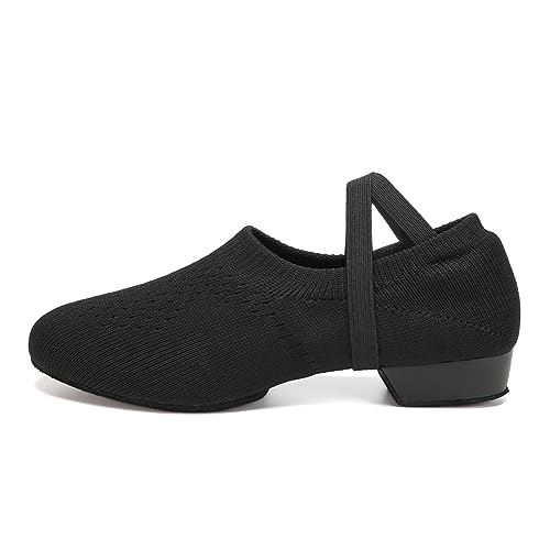 VCIXXVCE Zapatos de práctica de Baile Latino Mujer Puntera Cerrada Salsa Tango Zapatos de Baile de Tacon Bajo 2.5cm, 38 EU