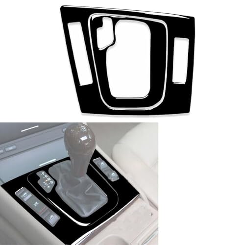 UCCKEYI 1Set(2PCS) Piano Black Center Console Cover Gear Shift Panel Frame Cover Trim Compatible for BMW 3 Series E46 1998-2005