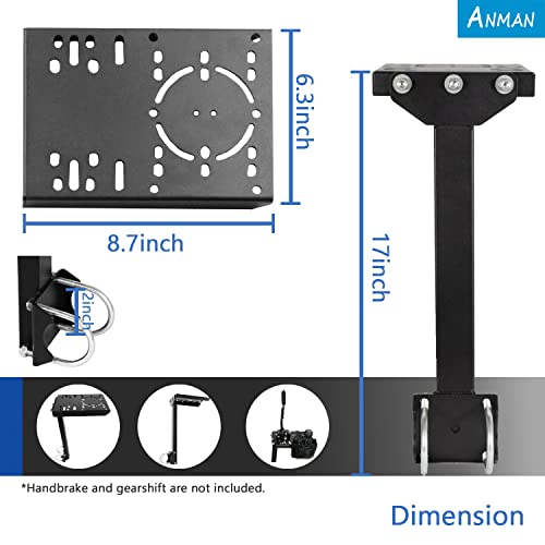 Anman Steering Wheel Newracing Simulator Cockpit Bracket Accessories Shifter, Support Round Tube Racing Bracket, Adapt to a Variety of Handbrake Driving Simulator