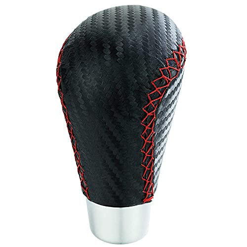 Lunsom Leather Shifter Knob R Style Shift Stick Handle Head Car Gear Lever Accessory for Most Automatic Manual Transmission Vehicle (Black)