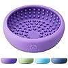 Dog Lick Bowl, Bestalk Anxiety Relief Lick Mat for Dogs, Non-Slip Freeze Licking Bowl Enrichment Puzzle Feeder for Distraction, BPA Free Silicone, Dishwasher Safe(Purple,S)