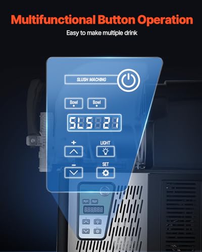 VEVOR kommerzielle Slush-Maschine 4 L x 2 Doppeltank Slush-Eismaschine Slushy Machine für gefrorene Getränke, 32 Tassen Margarita-Smoothie-Maschine für Partys zu Hause Restaurants Cafés Bars