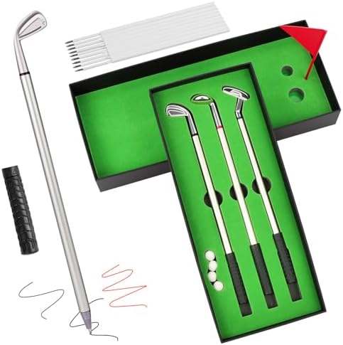 OSDUE Golf Pen Set, Golfstift Geschenke für Männer, Mini Desktop Spiele, lustiges Fidget Spielzeug, Golf Kugelschreiber Geschenk für Erwachsene, Mitarbeiter, Männer, Boss