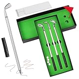 OSDUE Stylos à Bille de Golf Coffret, Mini Clubs de Golf en Métal Créatifs Drôle Stylo Souvenir d'un Parcours Stylos Cadeaux pour Hommes Femmes ou Adolescent Cadeau de Fête des Pères