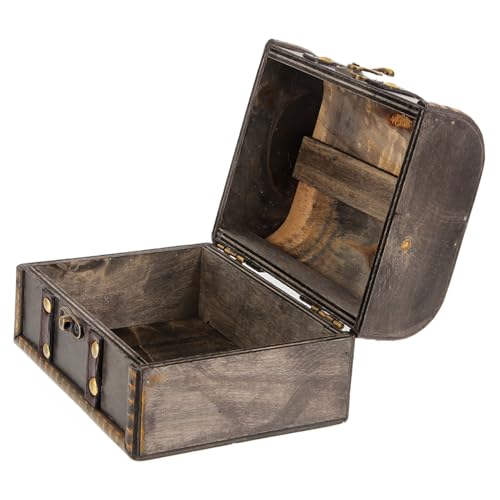 Beaupretty Caja de Almacenamiento de Joyería de Madera Vintage con Tapa para Pendientes Collares y Pulseras Organizador Decorativo para Hogar y