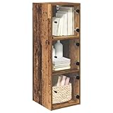 Couleur: Bois ancien Tomostar Armoire Murale de Salle de Bain, Meuble Haut Salle de Bain Armoire de Toilette Suspendu Bois Ancien 35 x 37 x 102 cm Bois d\'ingénierie