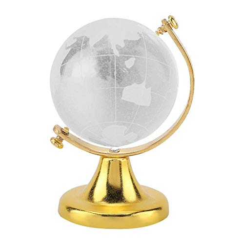 Globe terrestre cristal verre sphère doré décoration
