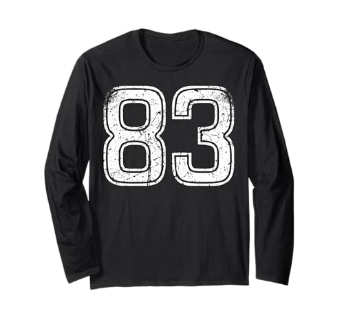 Numéro n ° 83 Numéro vintage White Sport White Manche Longue