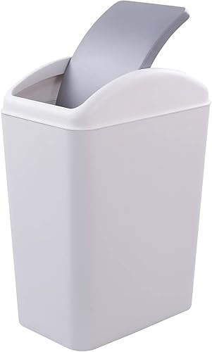 Ggbin Papeleras de plástico con tapa, cubos de basura oscilantes