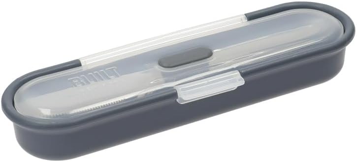 Built Travel Cutlery Set in Case, 18/8 Stainless Steel Spoon, Knife and Fork, 20 x 6 x 3cm, Silver