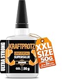 Superglue Gel – 50 g / 1.75 oz – Extra Strong No-Drip Superglue for Plastic, Metal, Wood & Rubber – Waterproof & Heat Resistant Adhesive – Precision Tip – KRAFTPROTZ