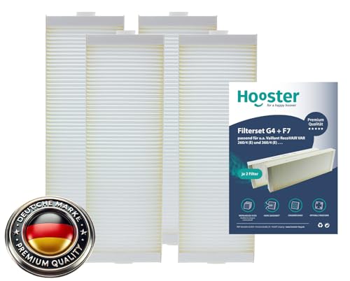 Conjunto de 2 filtros 2 x G4 + 2 x F7 para Vaillant Recofagor R VAR 260/4 (E) e 360/4 (E)