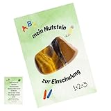 XAGMODSHN Natürliches Tigeraugen-Bastelset mit selbstklebender Rückseite und Karte für Kinder, pädagogische Aktivität, Schulanfang, Geschenk, einzigartiges Tigerauge, Gedenkhandwerk für Kinder