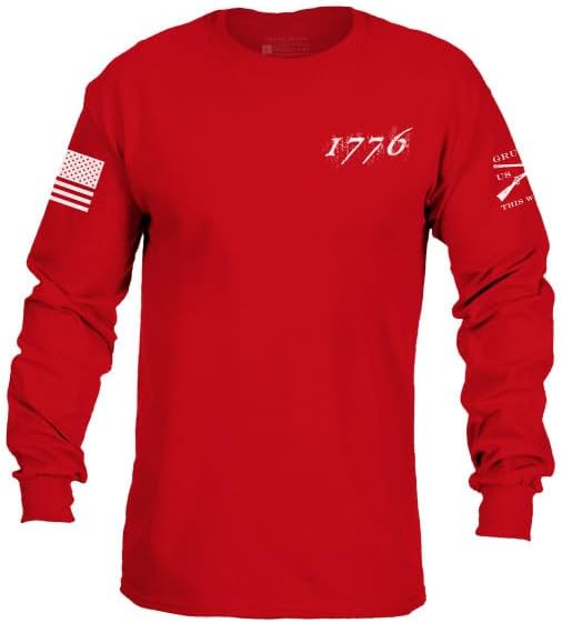 Grunt Style 1776 Flag Long Sleeve Men's T-Shirt - Image 2