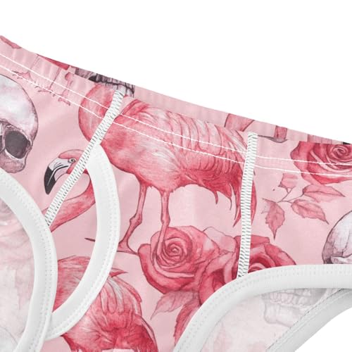 Wusikd Skulls Flamingos Boys' Underwear Cotton Roses Boys Briefs Soft Toddler Underwear 2T4