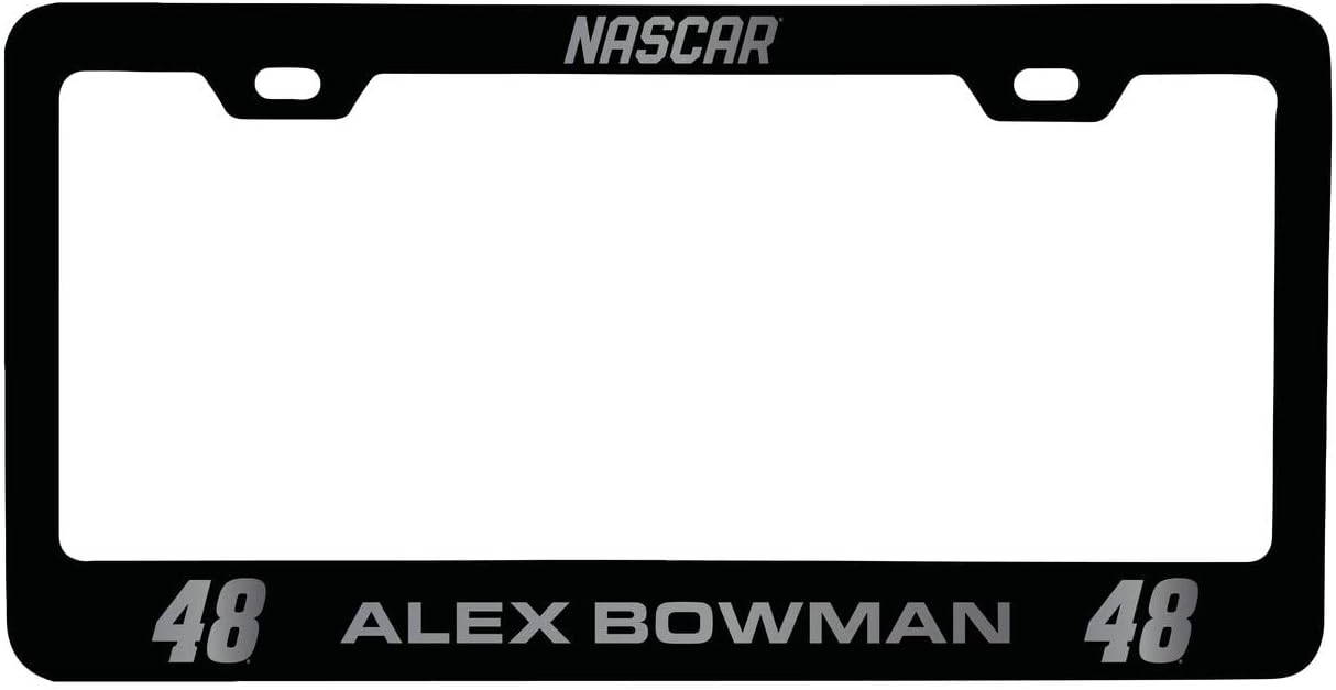 Alex Bowman #48 Etched Metal License Plate Frame Black