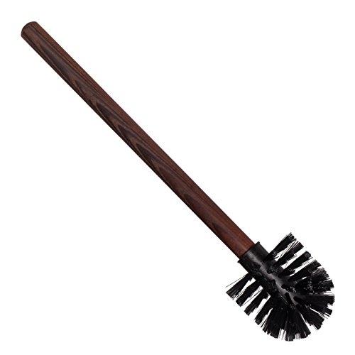 Redecker Dark Coated Metal Toilet Brush Set With High-Grade Nylon Toilet Brush With Oiled Thermowood Handle, Replaceable Head, Vintage Design With Handle And Spout, Made In Germany #TOP2