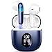Drsaec I52 Auriculares Inalámbricos Bluetooth 5.3 HiFi Estéreo, 50H Cascos Inalámbricos Bluetooth con 4 HD Mic, 2024 Audifonos Inalambricos Cancelacion de Ruido ENC/Pantalla LED/IP7 Impermeable/Azul