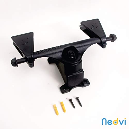 NEDVI Skateboard Wall Hanger Skateboard Holder Wall Hanger Display Wall Mounted Skateboard Holder Skateboard Holder Stand Space Saver Storage, Scooter Rack Skateboard Hook Skateboard Deck Holder - Thumbnail 5