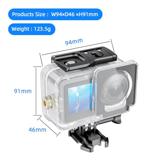 Image of Waterproof Case for DJI Action 4 /5 /6, 60M Underwater Housing with Tempered Glass Screen, PC Material Diving Protective Case with Mount Adapter (YH-DJI-6)