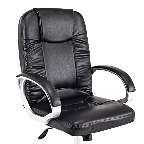 Cadeira Escritório Presidente Monaco Giratória Regulagem de Altura a Gas Revestimento Preto