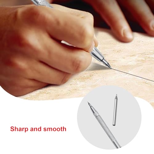 GisWell 12 Stück Wolframcarbid Stift, Anreissnadel Hartmetall mit Magnet, Anreissnadel Metall Kugelschreiber,mit 10 Ersatz-Red-Hat-Markierspitzen,für Holz Keramik