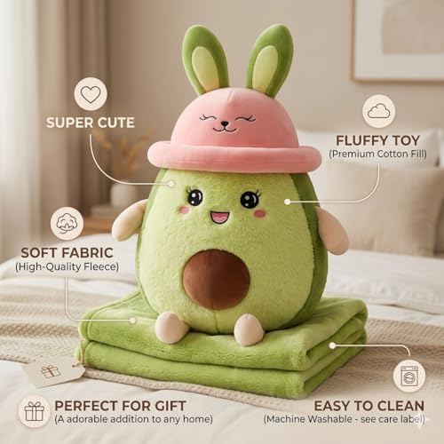 Image of 40cm Green Avocado Shaped Pillow Stuffed | Car Cushion | Avocado Nursery Decor Home Decor for Bedroom Avocado Soft Pillow with Arm & Leg, Stuffed Soft Toy Doll for Home, Car Dcor, Birthday Gift