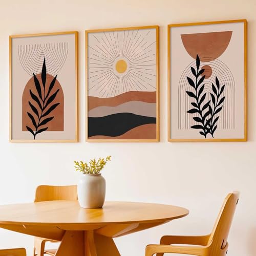 Image of Kalit Kala Decor Boho Painting Wall Art Home Decoration Paintings With Frame For Living Room Bed Room Hotel Wall Decor Digital Reprint Set of 3 (19X25 inch)