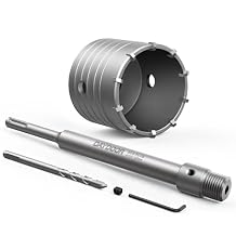 DAYDOOR 2-9/16" 65mm Concrete Hole Saw with SDS Plus Shank Adapter, Tungsten Carbide Tipped Masonry Hole Saw, Heavy Duty Concrete Core Drill Bit for Brick, Cement Wall, and Stone