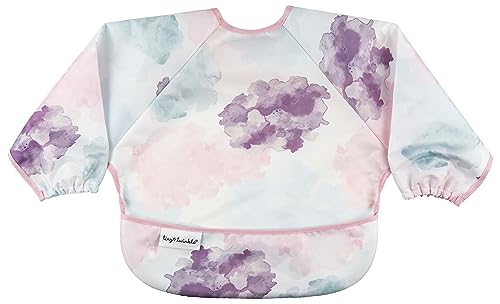 Image of Tiny Twinkle Mess Proof Baby Bib|Waterproof Smock Bib for Eating,Machine Washable Full Sleeve with Pocket(Cotton Candy, Small 6-24 Months)