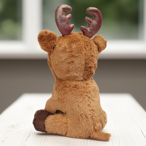 Image of Babique Raindeer Stuffed Plush Animal | Teddy Bear Soft Toy |Ideal for Birthdays & Special Occasions Girls /Boys, Baby Kids -Brown, 28Cm