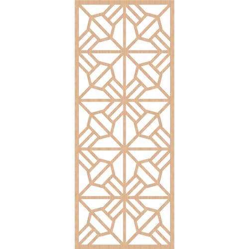 Image of 35 3 /8 inch W x 89 3 /8 inch H x 1 /4 inch T Auburn Decorative Fretwork Wood Wall Panels, Hickory
